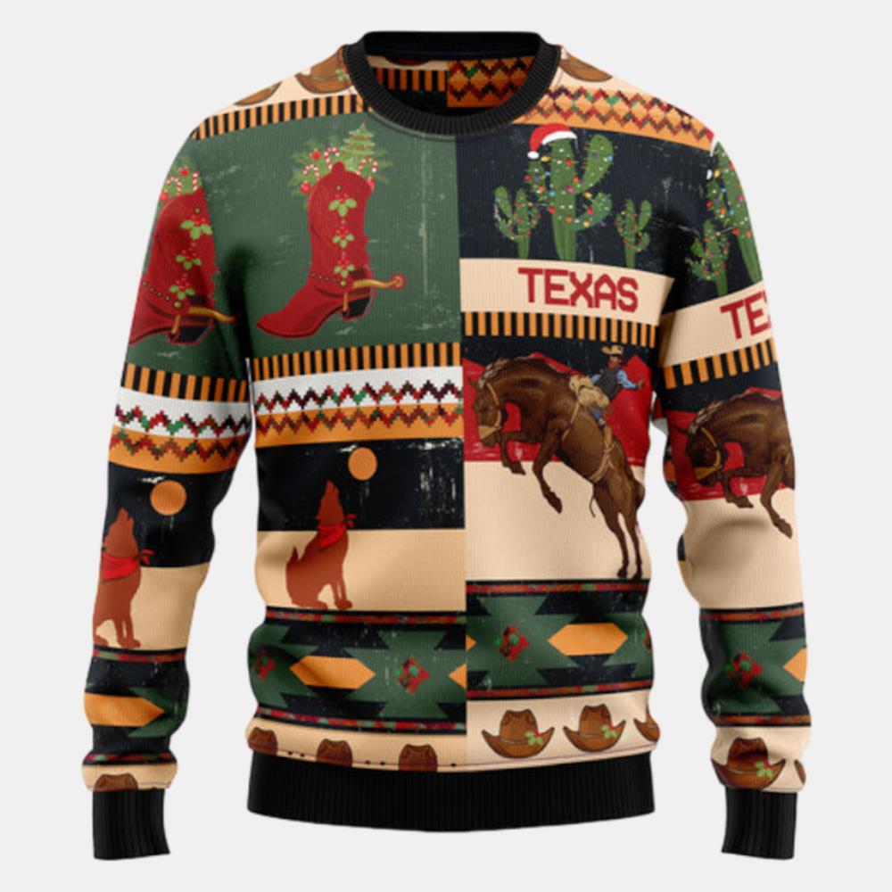 Texas Christmas T249 Ugly Christmas Sweater Ugly Sweater