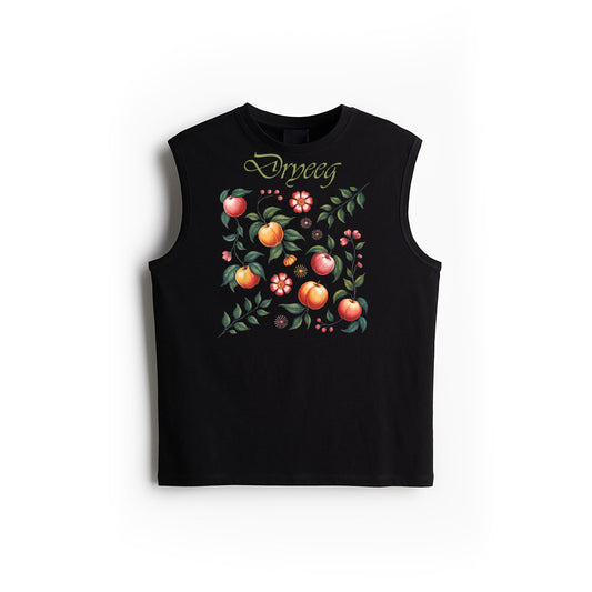 Vintage Cottagecore Aesthetic Peach Floral Botanical Fruit Tank Top